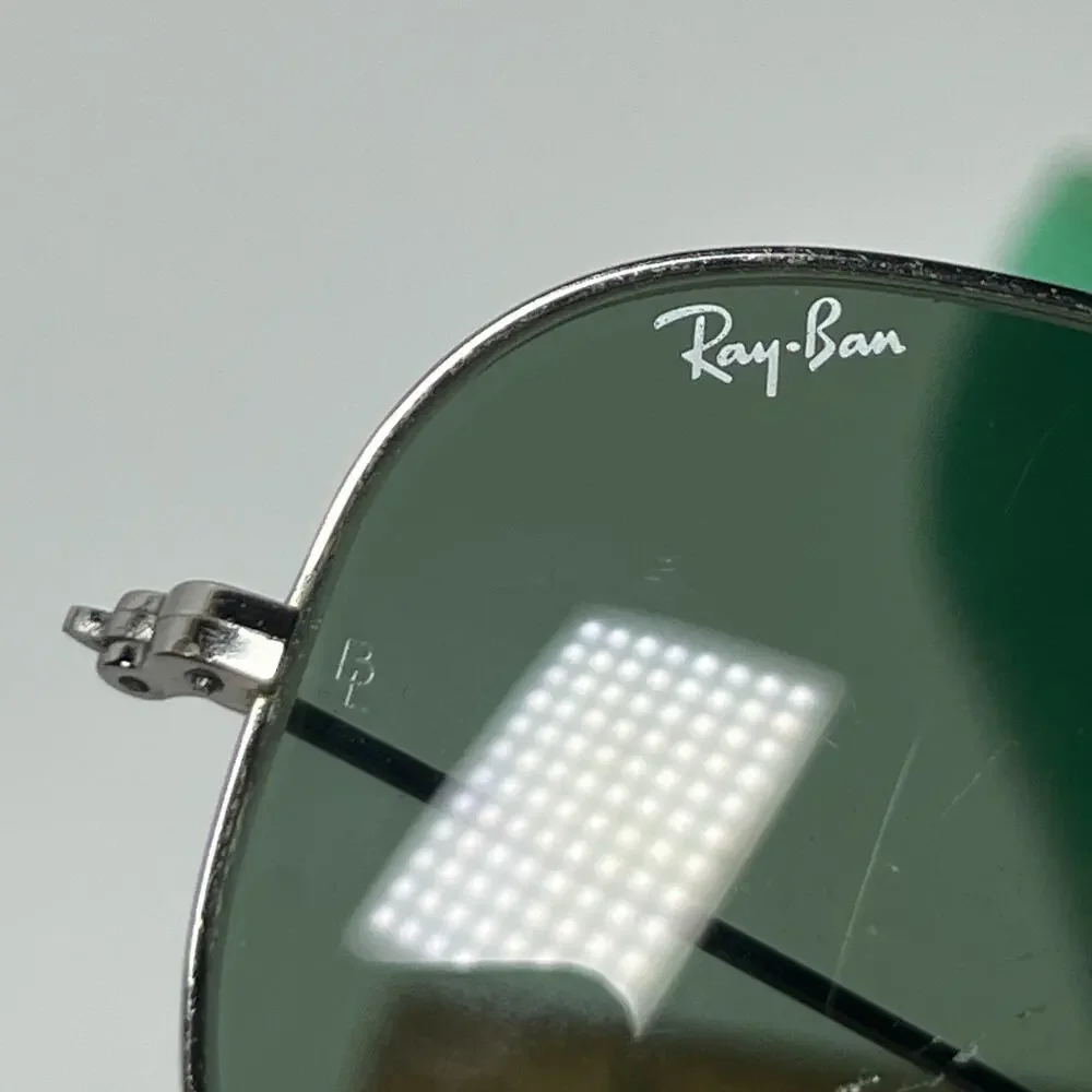 RAY BAN Sunglasses Metal Aviator Gray Full Frame RB3025 W0879 58-14 Green